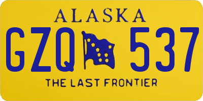 AK license plate GZQ537