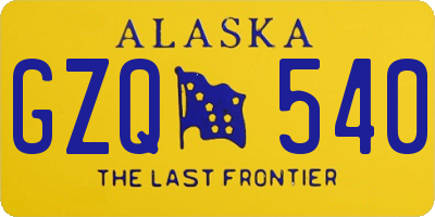 AK license plate GZQ540