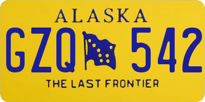 AK license plate GZQ542