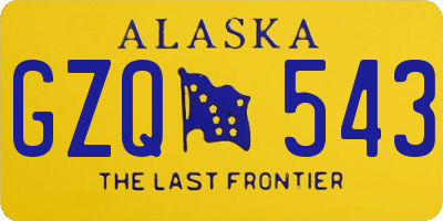 AK license plate GZQ543