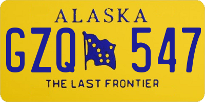 AK license plate GZQ547