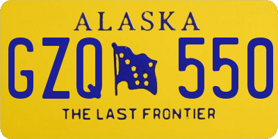 AK license plate GZQ550