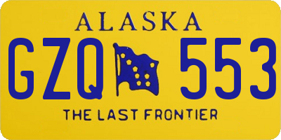 AK license plate GZQ553