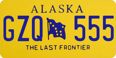 AK license plate GZQ555