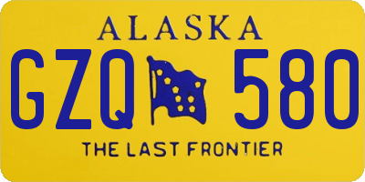 AK license plate GZQ580