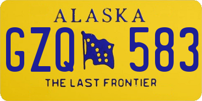 AK license plate GZQ583