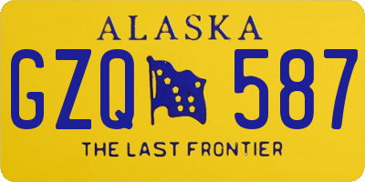 AK license plate GZQ587