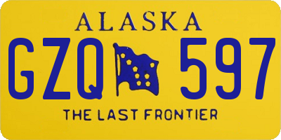 AK license plate GZQ597