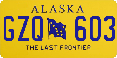 AK license plate GZQ603