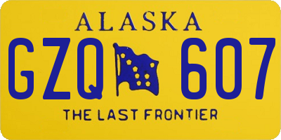 AK license plate GZQ607