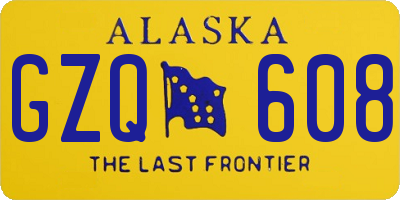 AK license plate GZQ608