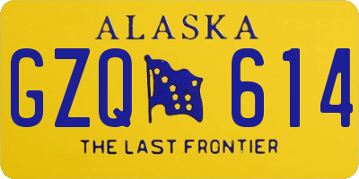 AK license plate GZQ614