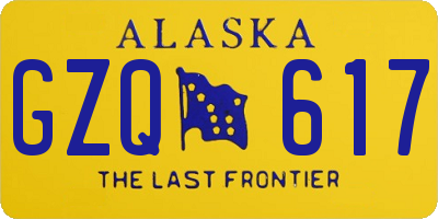 AK license plate GZQ617