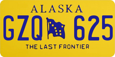 AK license plate GZQ625