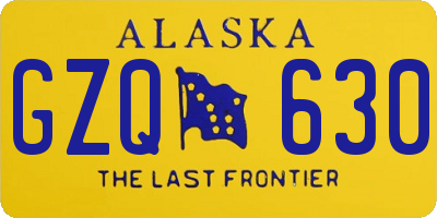 AK license plate GZQ630