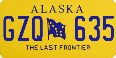 AK license plate GZQ635