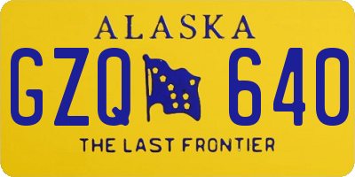 AK license plate GZQ640