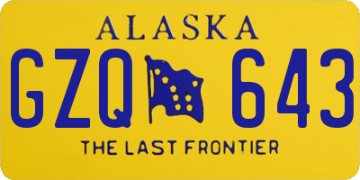 AK license plate GZQ643