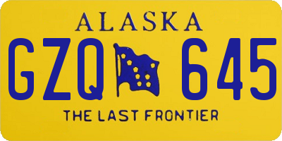 AK license plate GZQ645