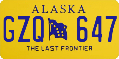 AK license plate GZQ647