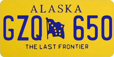 AK license plate GZQ650