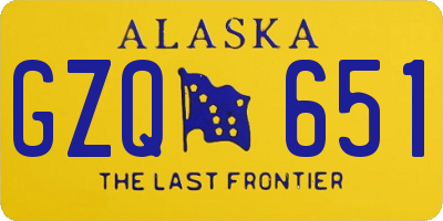 AK license plate GZQ651