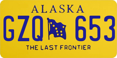 AK license plate GZQ653