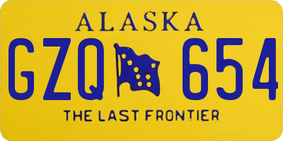 AK license plate GZQ654