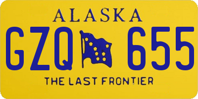 AK license plate GZQ655