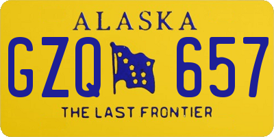 AK license plate GZQ657