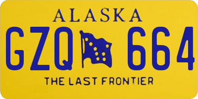 AK license plate GZQ664