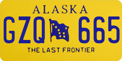 AK license plate GZQ665