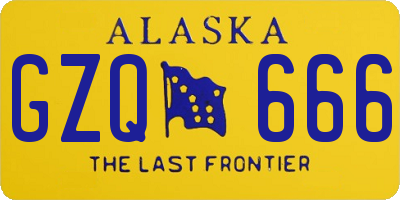 AK license plate GZQ666