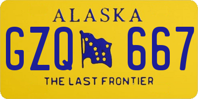 AK license plate GZQ667