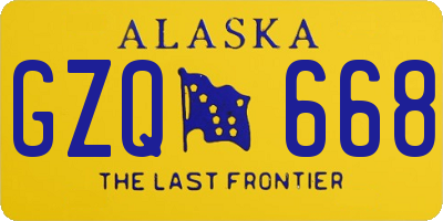 AK license plate GZQ668