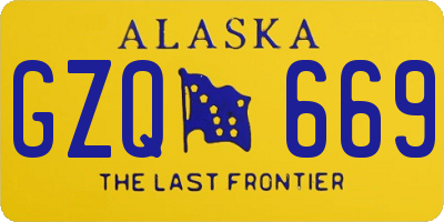 AK license plate GZQ669