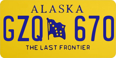 AK license plate GZQ670