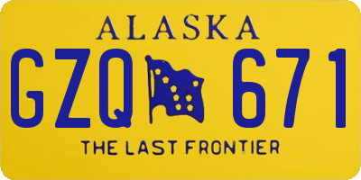 AK license plate GZQ671