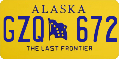 AK license plate GZQ672