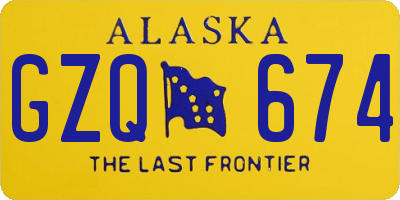 AK license plate GZQ674