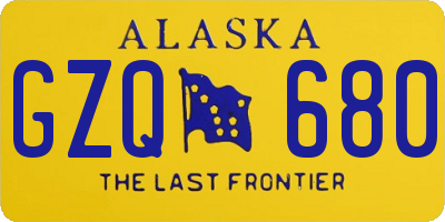 AK license plate GZQ680