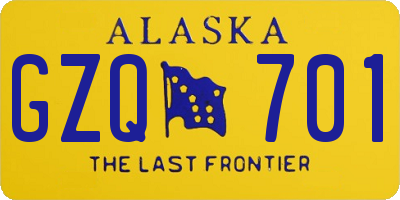 AK license plate GZQ701