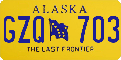 AK license plate GZQ703