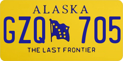 AK license plate GZQ705