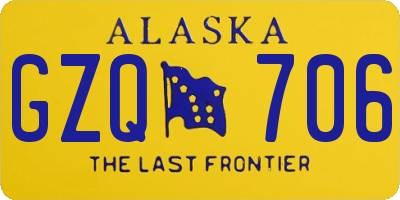 AK license plate GZQ706