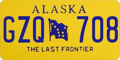 AK license plate GZQ708