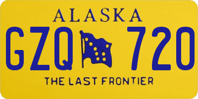 AK license plate GZQ720