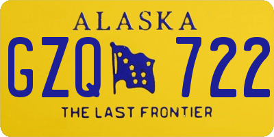 AK license plate GZQ722