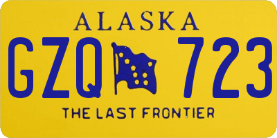 AK license plate GZQ723