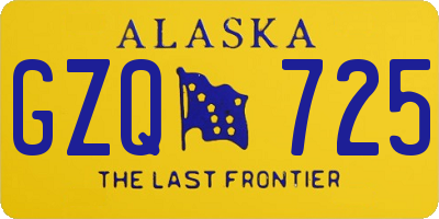 AK license plate GZQ725